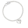 Heart Outline with diagonal Cross To Infinity Godmother Toggle Bracelet