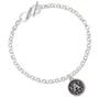 Antiqued Round Seal - Initial - A - To Infinity Mother Toggle Bracelet