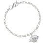 Mom Banner on Clear Crystal Heart To Infinity Mother Toggle Bracelet