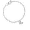 Small ''Mother'' Heart with Clear Crystal To Infinity Mother Toggle Bracelet