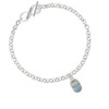 Light Blue Baby Shoe with Crystal Strap To Infinity Mother Toggle Bracelet