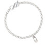 2-Sided Clear Frosted Baby Safety Pin To Infinity Mother Toggle Bracelet