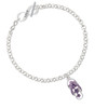 Purple Open Plumeria Flower Flip Flop To Infinity Love Toggle Bracelet