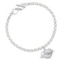 Sister Banner on Clear Crystal Heart To Infinity Sisters Toggle Bracelet