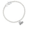 Cheer Megaphone with AB Crystal To Infinity Sisters Toggle Bracelet