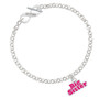 Hot Pink ''Big Sister'' with Heart To Infinity Sisters Toggle Bracelet
