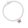 Small Hot Pink & Purple Butterfly To Infinity Sisters Toggle Bracelet