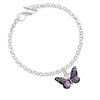 Large Purple Butterfly with 6 AB Crystals To Infinity Sisters Toggle Bracelet