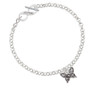 Small Antiqued Crystal Butterfly To Infinity Sisters Toggle Bracelet