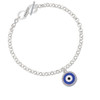 Large Blue Evil Eye with AB Crystal Border To Infinity Family Toggle Bracelet