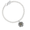 Large Two Tone Daisy Flower To Infinity Grandma Toggle Bracelet