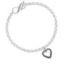 Open Heart with Beaded Border To Infinity Je t'aime Toggle Bracelet