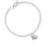 Small ''Godmother'' Heart with Clear Crystal To Infinity Aunt Toggle Bracelet