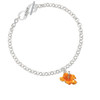 Hot Orange Hibiscus Flower To Infinity Niece Toggle Bracelet