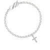 Simple Plain Small Cross To Infinity Proverbs 3:5 Toggle Bracelet