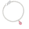 Pink Easter Egg with Clear Crystal Band To Infinity John 3:16 Toggle Bracelet