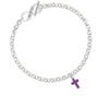 Small Purple Crystal Cross To Infinity Psalm 46:10 Toggle Bracelet