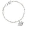 Believe Banner on Clear Crystal Heart To Infinity Psalm 46:10 Toggle Bracelet