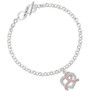 Heart Outline with Pink Ribbon Looping Through To Infinity Psalm 46:10 Toggle Bracelet