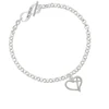 Heart Outline with diagonal Cross To Infinity Psalm 46:10 Toggle Bracelet