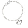 Heart with 3 AB Crystals - Courage Strength Wisdom To Infinity Joshua 1:9 Toggle Bracelet