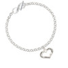 Heart with 3 AB Crystals - Stronger Braver Smarter To Infinity Joshua 1:9 Toggle Bracelet