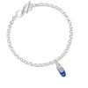 3-D Blue Running Shoe To Infinity Joshua 1:9 Toggle Bracelet