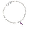 Small Purple Crystal Cross To Infinity Matthew 17:20 Toggle Bracelet