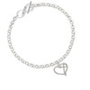 Heart Outline with diagonal Cross To Infinity Matthew 17:20 Toggle Bracelet