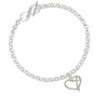 Heart Outline with diagonal Cross To Infinity Psalm 139:14 Toggle Bracelet