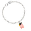 Resin Pink Pig Graduate To Infinity Philippians 4:13 Toggle Bracelet