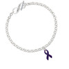 Purple Ribbon To Infinity Philippians 4:13 Toggle Bracelet