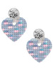 Acrylic Small Hologram Heart - Crystal Clip on Earrings: Color Choice - Red, Green, Blue, Purple, Pink, Clear, Black