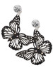 Acrylic Cut Out Butterfly Black - Crystal Clip on Earrings: Color Choice - Red, Green, Blue, Purple, Pink, Clear, Black