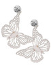 Acrylic Cut Out Butterfly Mirror - Crystal Clip on Earrings