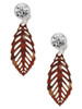 Acrylic Medium Leaf Shimmer Brown - Crystal Clip on Earrings
