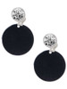 Acrylic 7/8" Disc Black - Crystal Clip on Earrings: Color Choice - Red, Green, Blue, Purple, Pink, Clear, Black