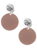 Acrylic 7/8" Disc Rose Gold-tone - Crystal Clip on Earrings: Color Choice - Red, Green, Blue, Purple, Pink, Clear, Black