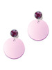 Acrylic 1" Disc Shimmer Light Purple - Crystal Clip on Earrings