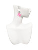 Acrylic Large Pink Skull - Crystal Clip on Earrings