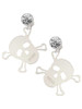 Acrylic Large Clear Skull - Crystal Clip on Earrings