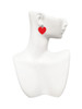 Acrylic 1" Red Heart - Crystal Clip on Earrings