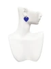 Acrylic 1" Royal Blue Heart - Crystal Clip on Earrings