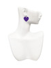 Acrylic 1" Purple Heart - Crystal Clip on Earrings