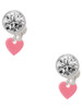 Acrylic 5/16" Pink Heart - Crystal Clip on Earrings: Color Choice - Red, Green, Blue, Purple, Pink, Clear, Black
