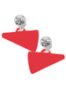 Acrylic Large Red Megaphone - Crystal Clip on Earrings: Color Choice - Red, Green, Blue, Purple, Pink, Clear, Black