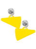 Acrylic Large Yellow Megaphone - Crystal Clip on Earrings