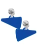 Acrylic Large Royal Blue Megaphone - Crystal Clip on Earrings: Color Choice - Red, Green, Blue, Purple, Pink, Clear, Black