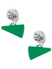 Acrylic Green Megaphone - Crystal Clip on Earrings: Color Choice - Red, Green, Blue, Purple, Pink, Clear, Black