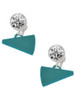 Acrylic Teal Megaphone - Crystal Clip on Earrings
